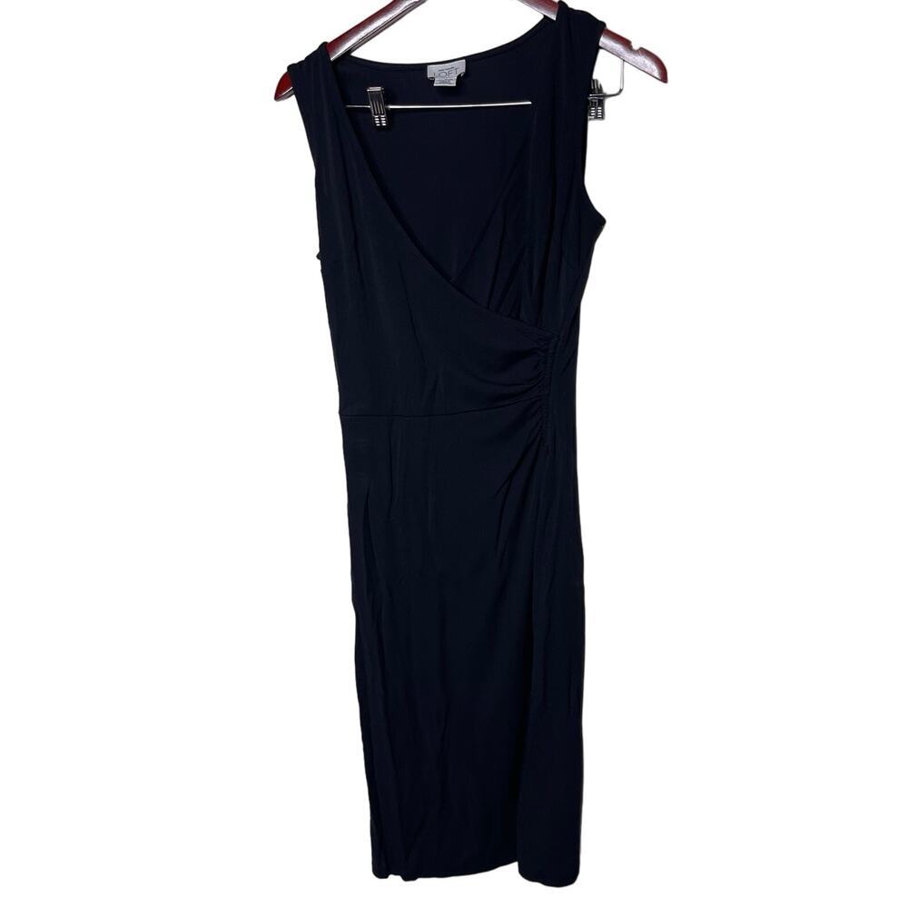 Loft Asymmetrical V Neck Pullover Dress Black Womens 8